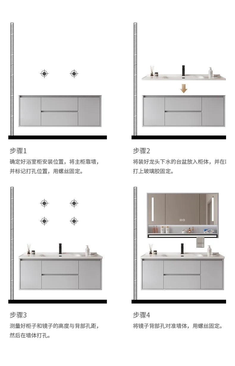 bathroom cabinet combination ceramic basin integrated basin washbasin washbasin cabinet Customizable