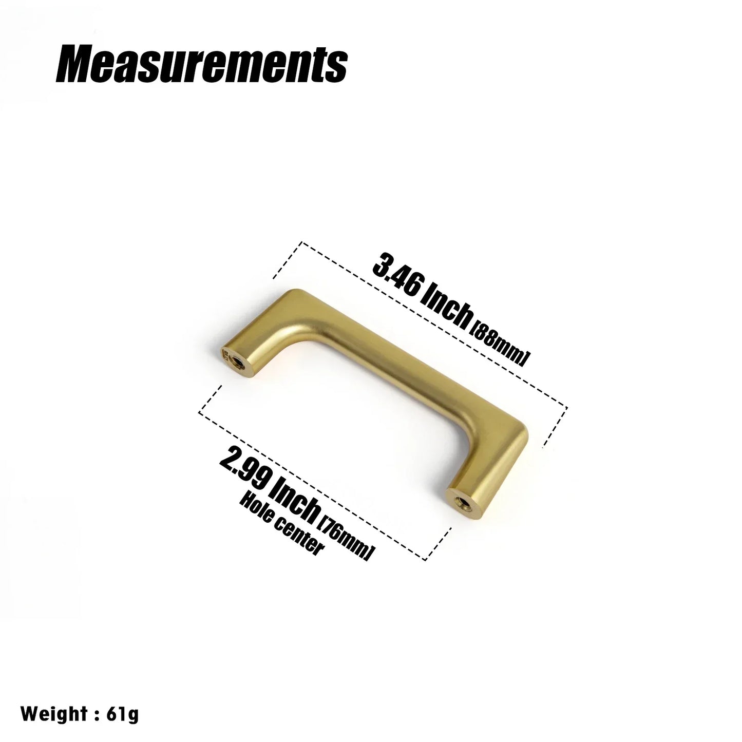 Goo-Ki Brushed Gold Cabinet Pulls with 5'' Hole Centers, Modern Style Zinc Alloy Cabinet Handles for Dresser,Wardrobe,Cupboard