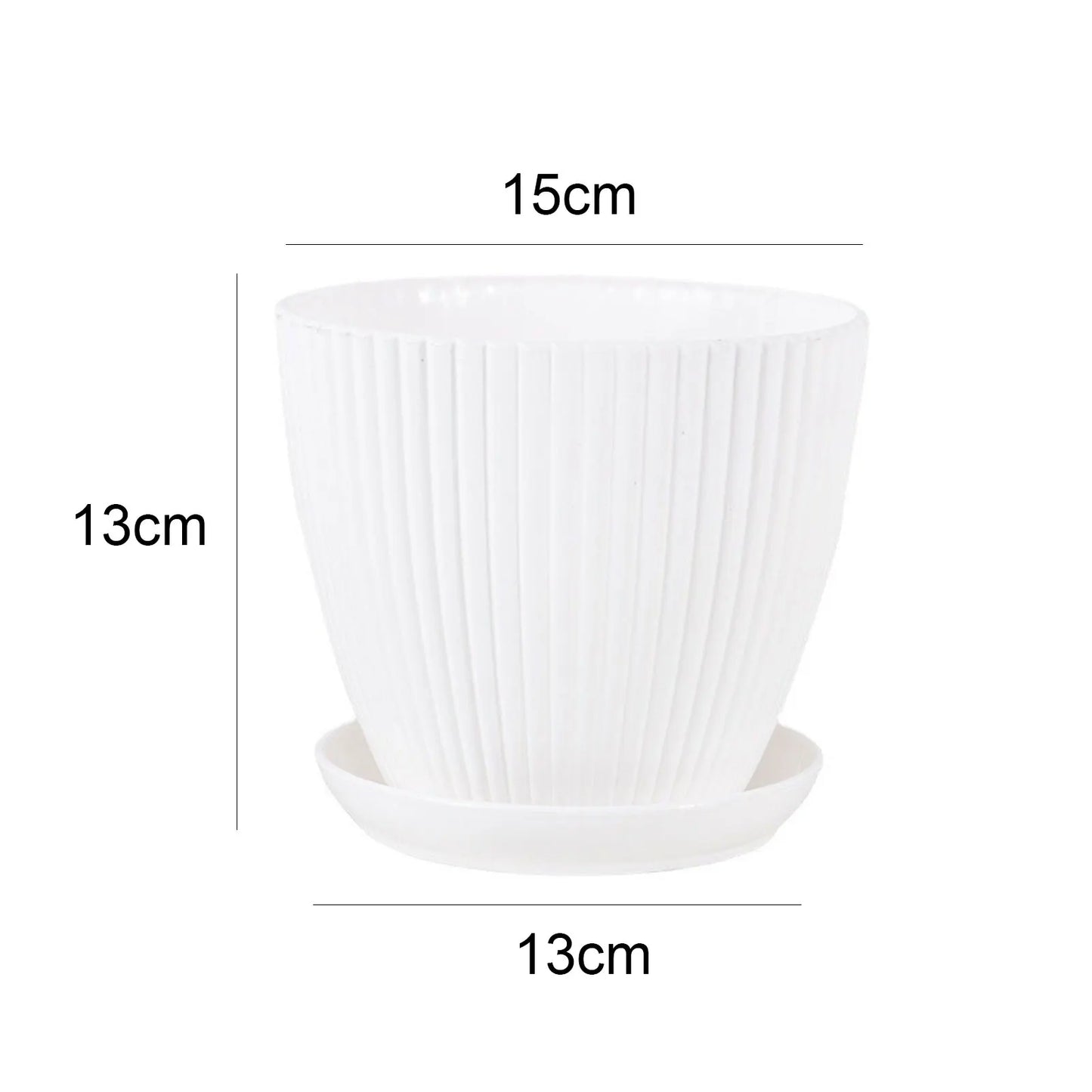 Plastic Flower Pot Succulent Plant Pot with Tray Green Dill Round Double Layer Small Flowerpot Home Office Desktop Decoration