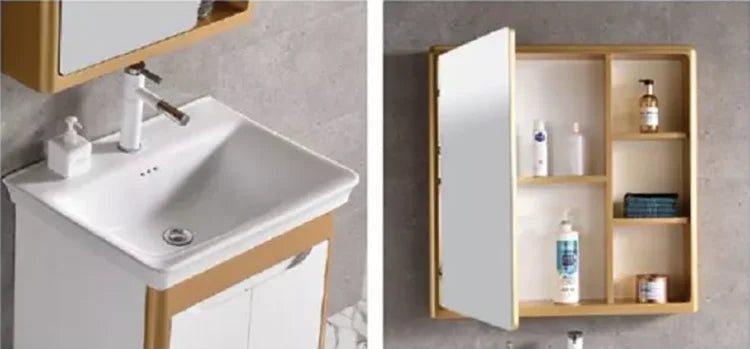 Factory Suppliers Small PVC Bathroom Vanity Set with Single Sink Cabinet