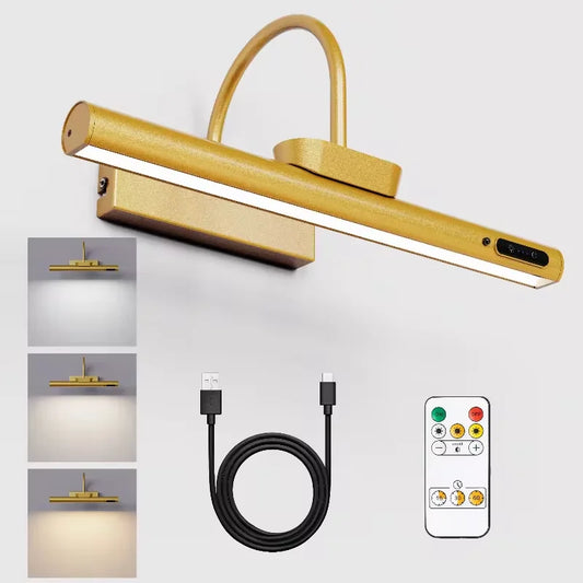 4000mAH Picture Wall Lamp LED Wireless Wall Light Tricolor Dimmable With Remote Art Display Rechargeable Battery Operated