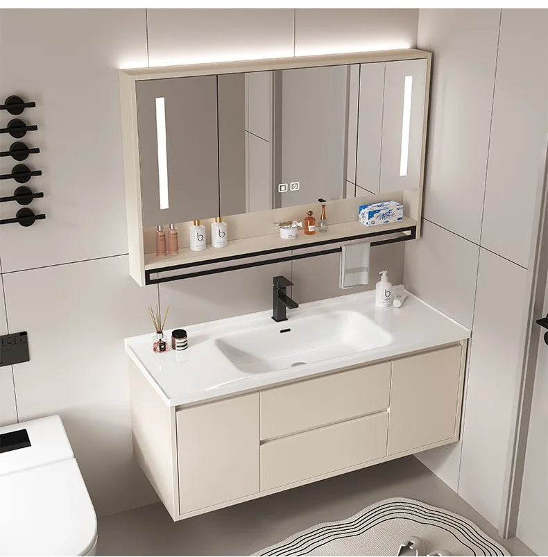 bathroom cabinet combination ceramic basin integrated basin washbasin washbasin cabinet Customizable