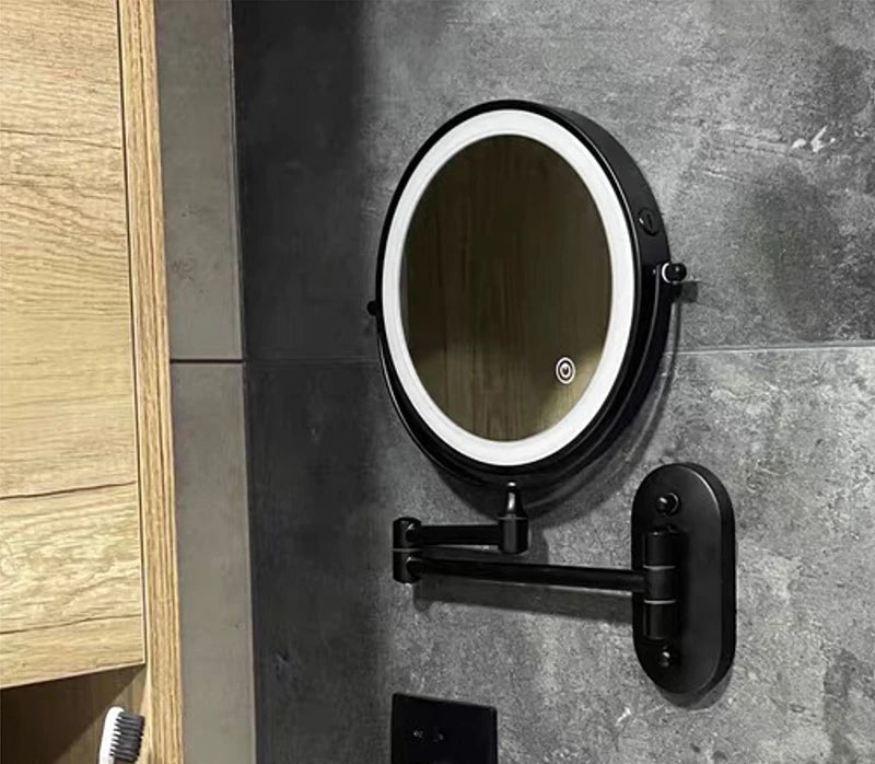 8 inch Makeup Mirror Matte Gold 3x/5x/7x/10x Magnifying Double Side USB Charging Bathroom 3 color light Cosmetic Mirrors