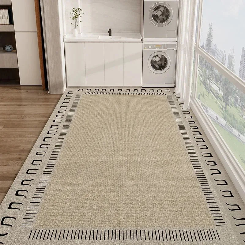Balcony Waterproof Carpet Pvc Leather Anti-slip Floor Mat Large Size Minimalist Style Home Decoration Rug Kitchen Carpets 주방 카펫