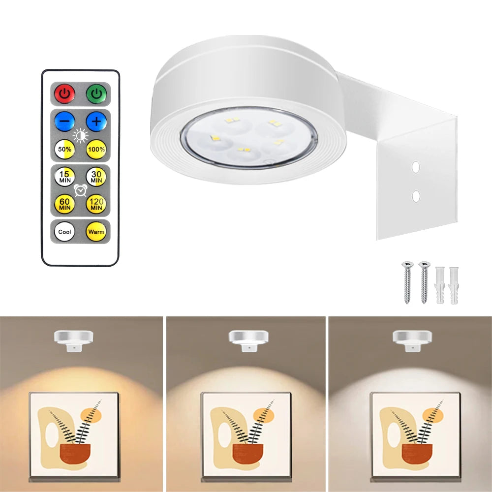 LED Night Light 3-Color Painting Light Closet Light Dimmable Brightness Rechargeable Touch Remote Control Night Light Pat Light