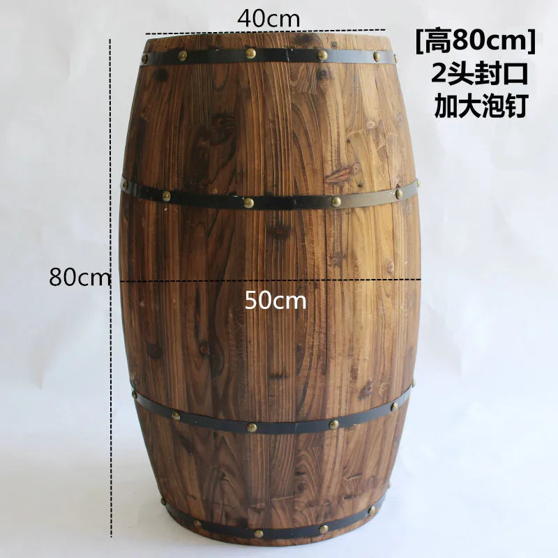 Oak wine barrel decoration wooden beer wine barrel bar solid wood wine barrel ornament exhibition wedding props decoration
