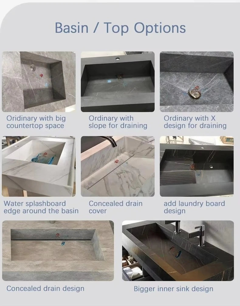 Wholesale High Quality Marble Bathroom Vanity White Unit Bathroom Furniture Poland Bathroom Cabinet