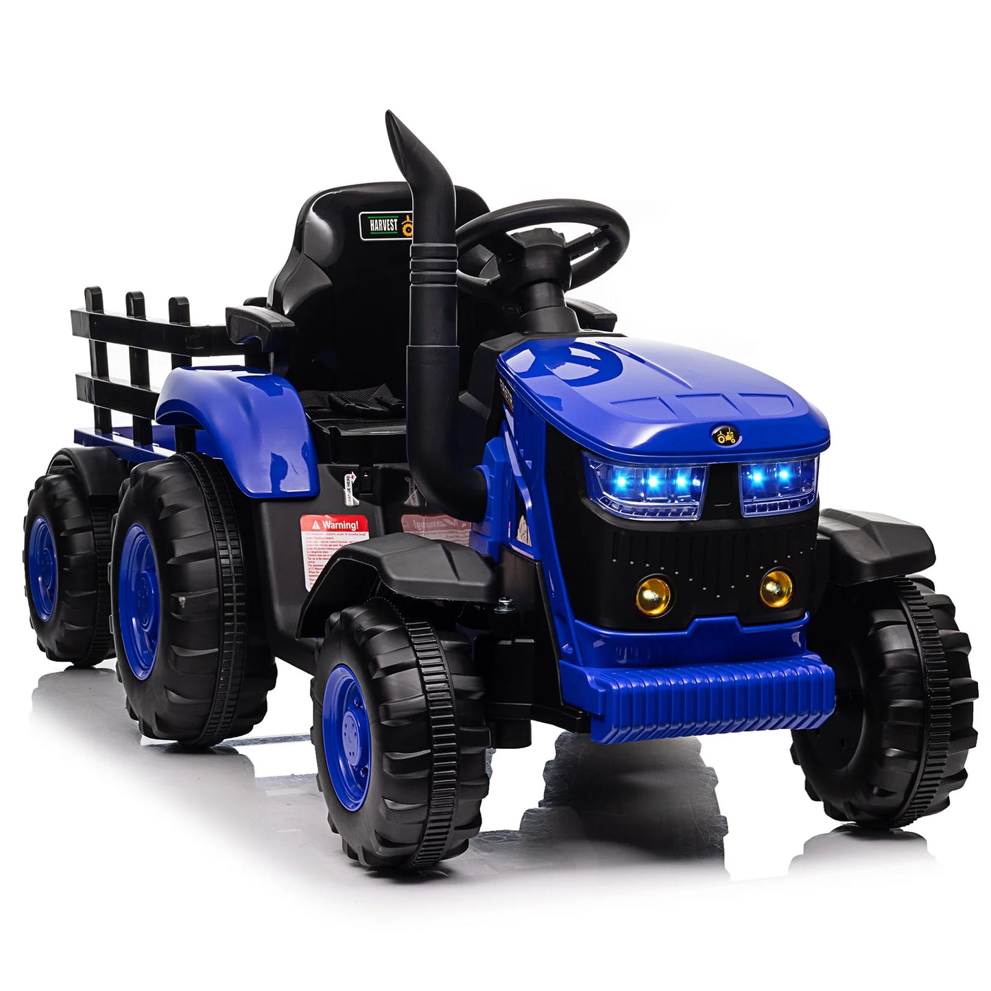 12V Kids Ride On Tractor Car Battery Powered Car Toy with Detachable Trailer,Remote Control,Music,Dual 35W Electric Vehicles