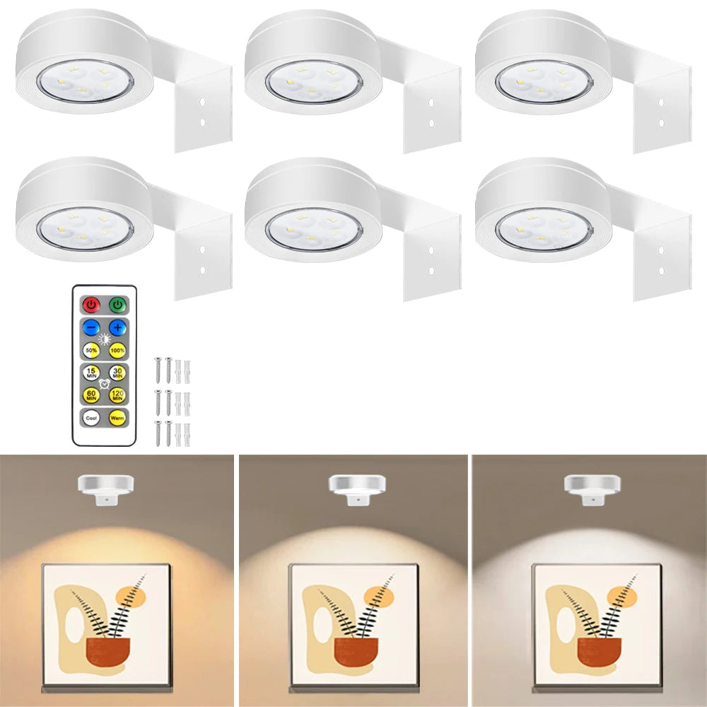 LED Night Light 3-Color Painting Light Closet Light Dimmable Brightness Rechargeable Touch Remote Control Night Light Pat Light
