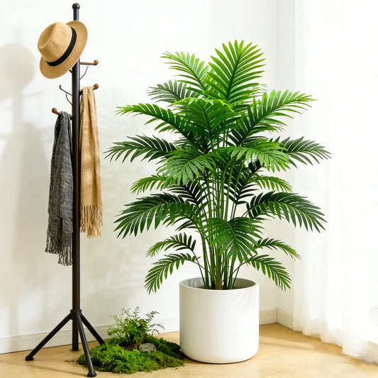 60-80cm Tall Artificial Palm Tree Fake Monstera Plants Branch Plastic Maranta Leafs Faux Coconut Leaves For Home Indoor Decor