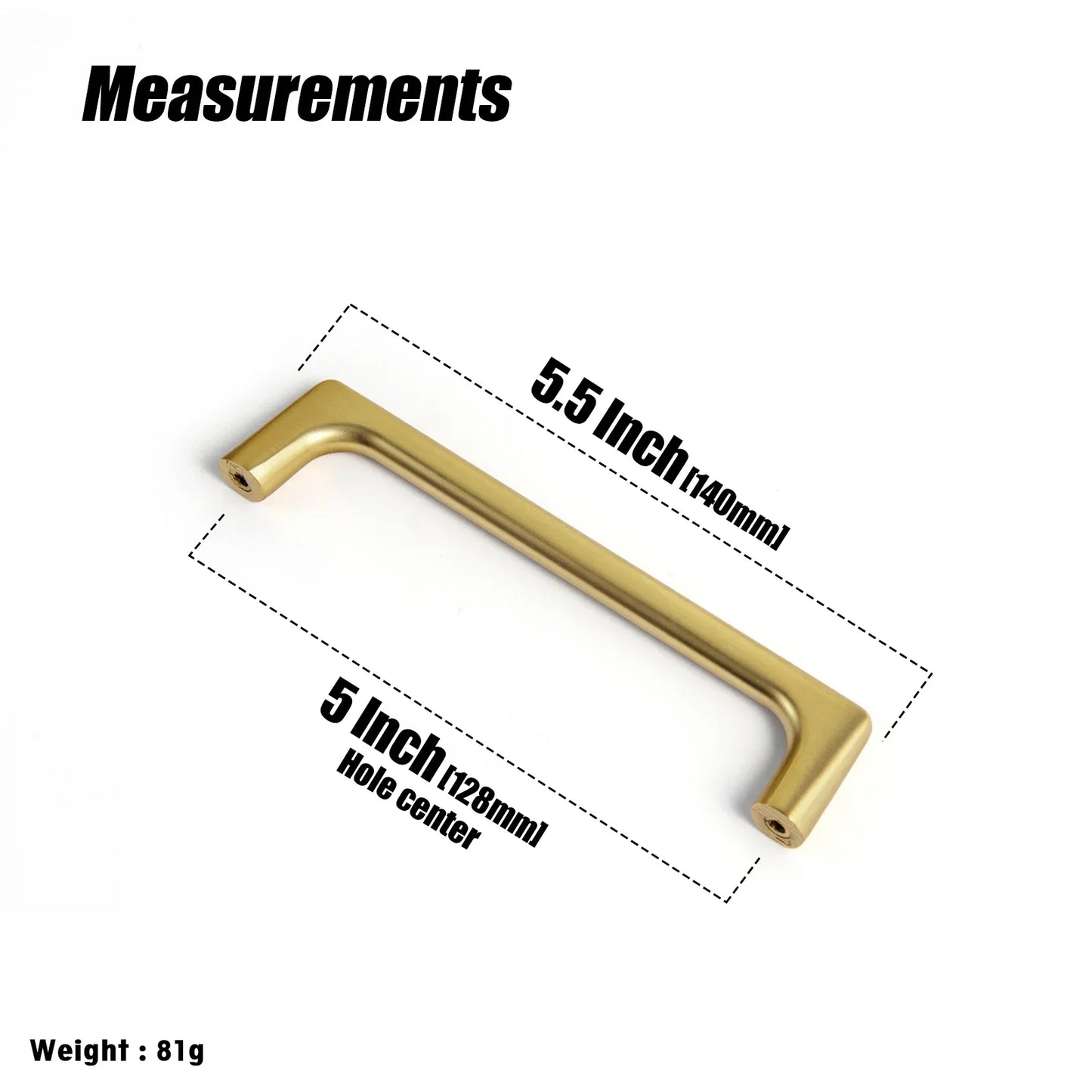 Goo-Ki Brushed Gold Cabinet Pulls with 5'' Hole Centers, Modern Style Zinc Alloy Cabinet Handles for Dresser,Wardrobe,Cupboard