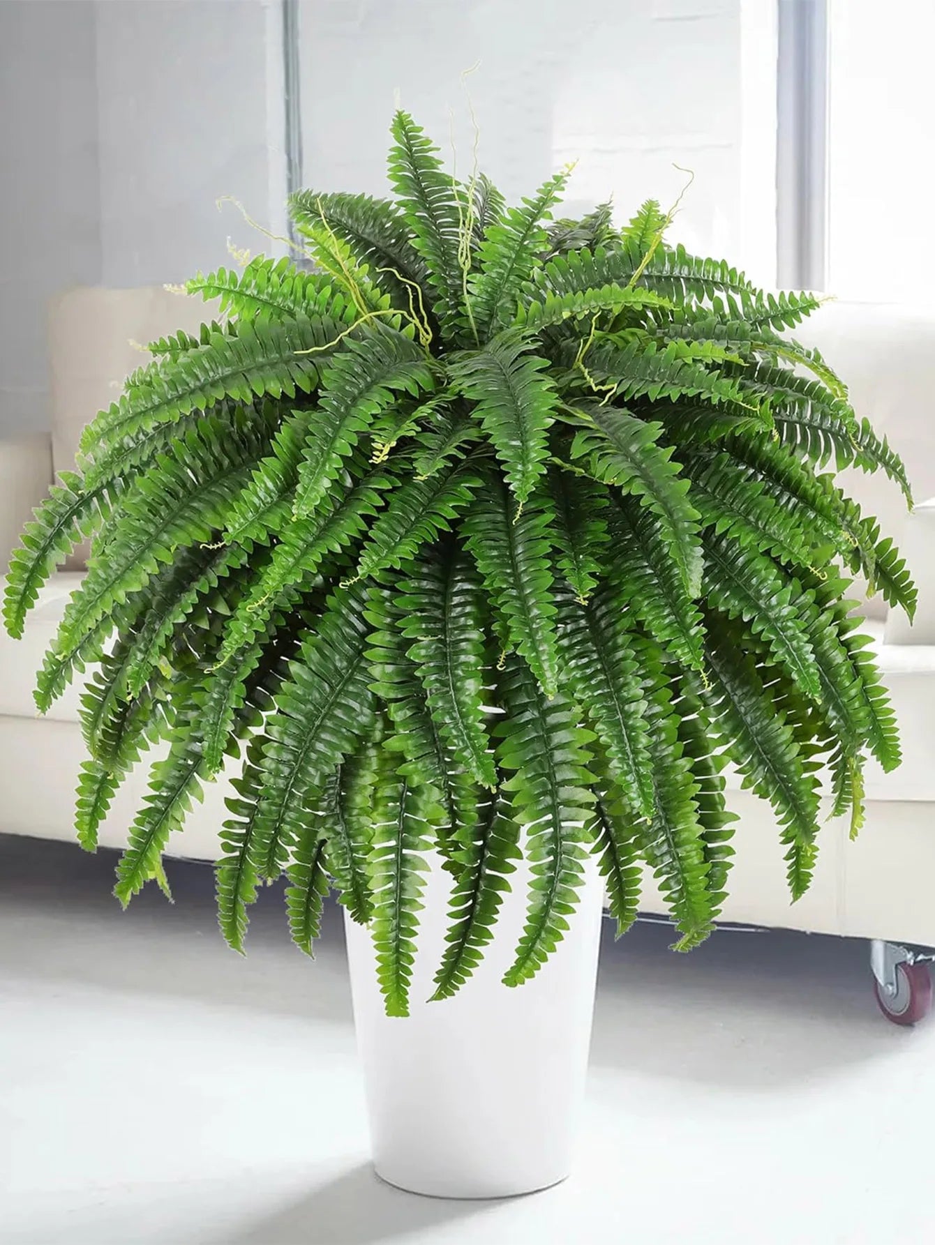 28/58/88 Leaves Artificial Boston Fern Large Hanging Plants Fake Palm Leafs Faux Persian Vines Silk Wall Plants For Home Decor