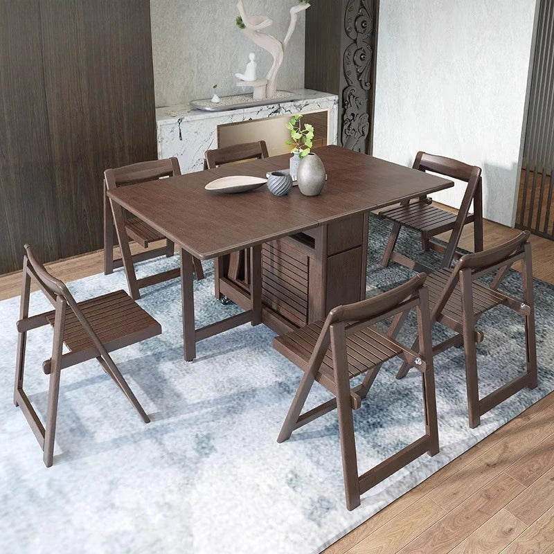 Wooden Folding Dining Table Storage Modern Mobile Family Dining Table Office Receive Conjuntos De Salas De Jantar Furnitures