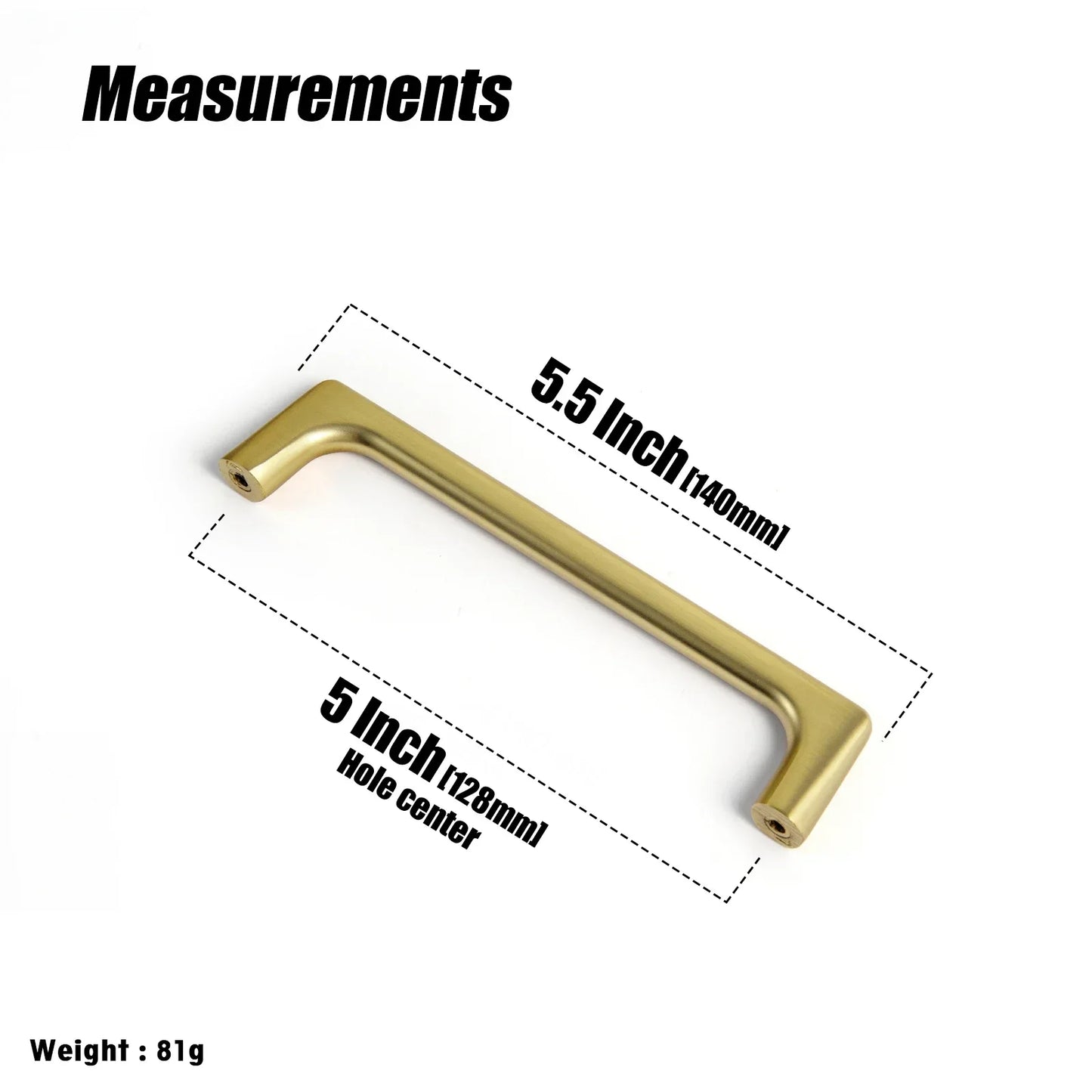 Goo-Ki Brushed Gold Cabinet Pulls with 5'' Hole Centers, Modern Style Zinc Alloy Cabinet Handles for Dresser,Wardrobe,Cupboard