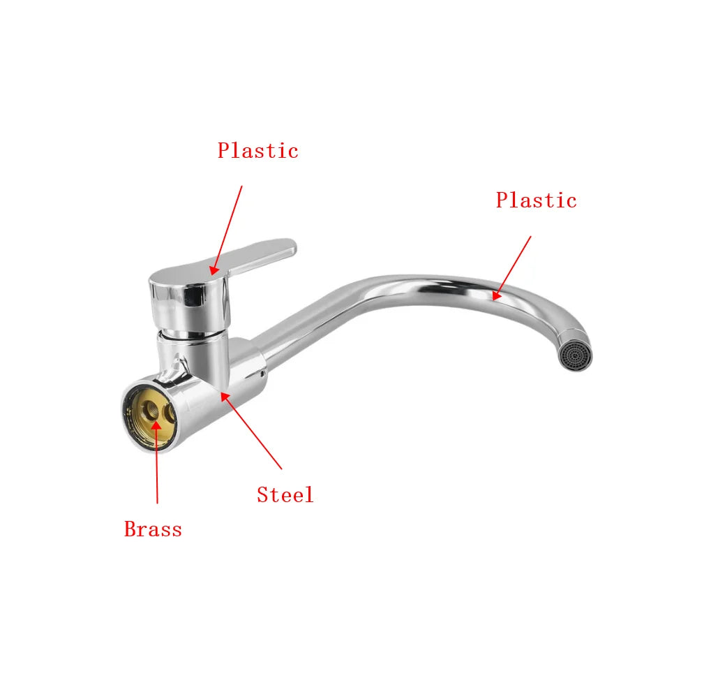 Kitchen Bathroom  Faucet Polished  Chrome Plated  Swivel Basin  Sink Cold Hot Mixer Water Tap Deck Mounted Bathroom Faucet