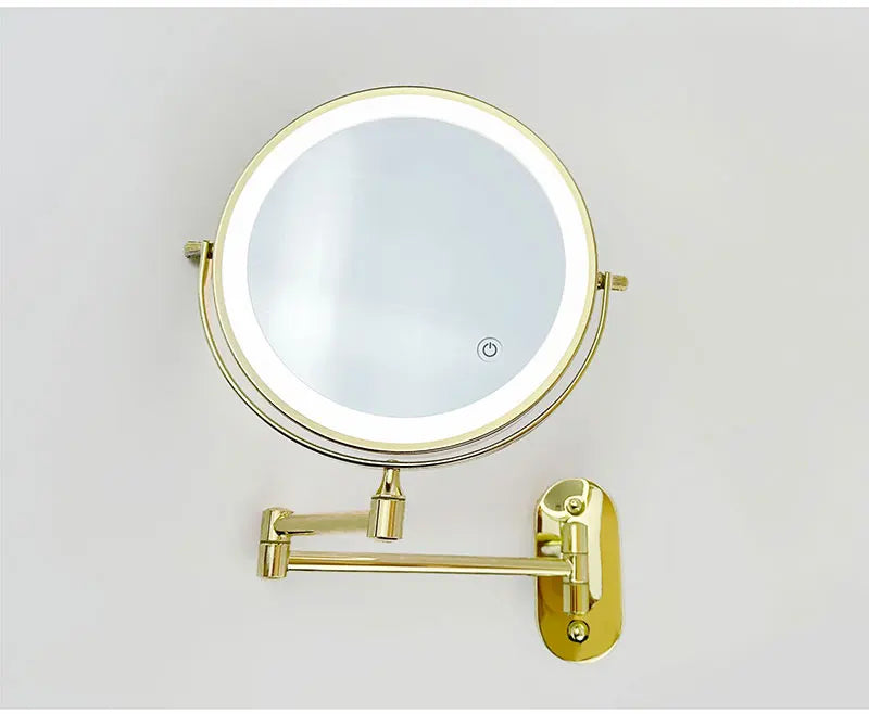 8 inch Makeup Mirror Matte Gold 3x/5x/7x/10x Magnifying Double Side USB Charging Bathroom 3 color light Cosmetic Mirrors