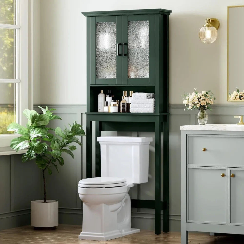 Bestsellerover the toilet storage cabinet, over toilet storage with glass doors and adjustable shelf, thicken frame above the to
