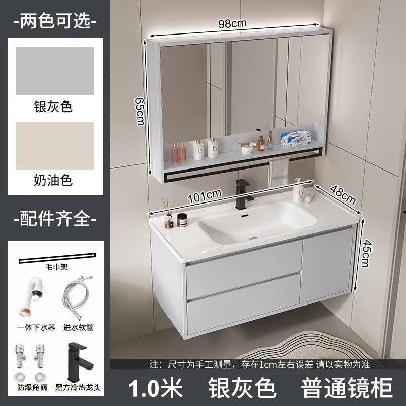 bathroom cabinet combination ceramic basin integrated basin washbasin washbasin cabinet Customizable