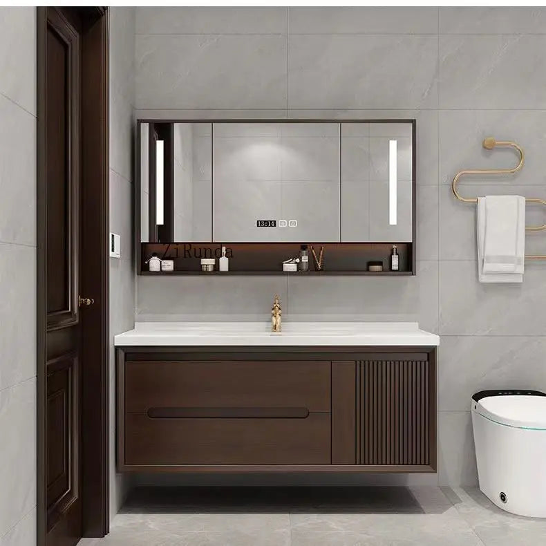 Bathroom vanity furniture, modern smart paint cabinet, bathroom cabinet with sink