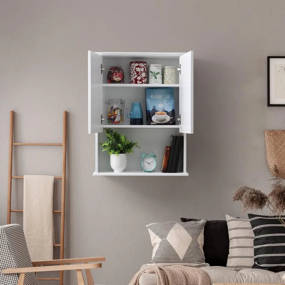 Hot-sellingwooden over-the-toilet wall cabinet with mdf material, 23x29", buffering hinges, and adjustable shelves