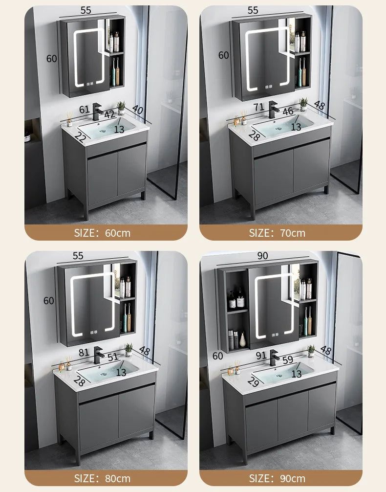 bathroom cabinet Combination bathroom Ceramic integrated double basin Deepening face washstand Customizable