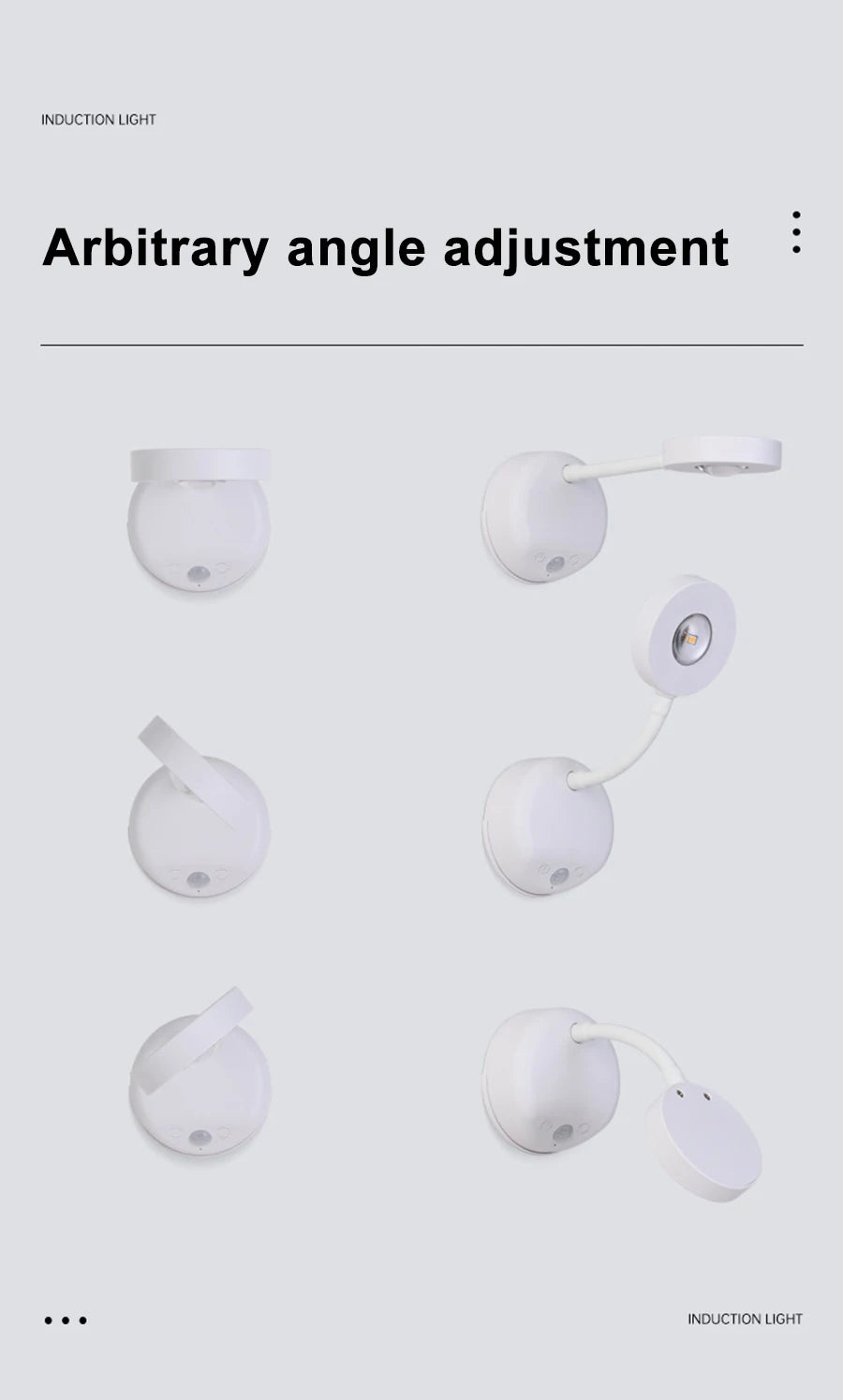 Wall Lamp Rechargeable Intelligent Human Sensing Wireless Night Light Dimmable LED Spotlights for Decoration Painting Lighting