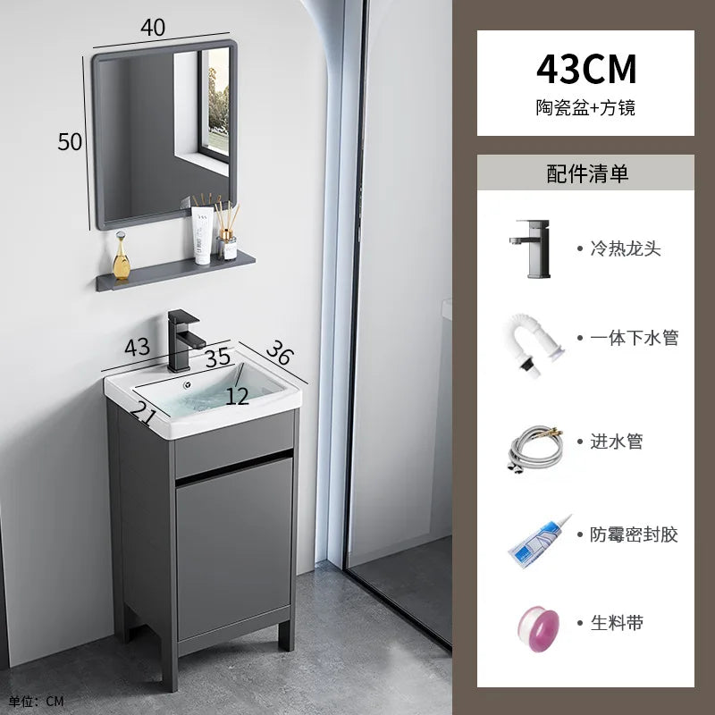 bathroom cabinet Combination bathroom Ceramic integrated double basin Deepening face washstand Customizable