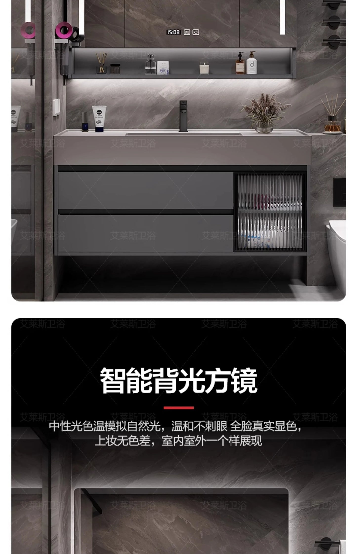01A Modern Simple Bathroom Vanities Vintage Toilet Partition Vanity Drawer Light Mirrors Muebles Para El Hogar Maderaa Furniture