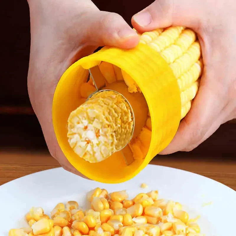 New Yellow Corn Plane Peeler Cob Thresher Kitchen Gadgets Manual Rotation Stainless Steel Corn Stripper Cutter Kitchen Gadgets