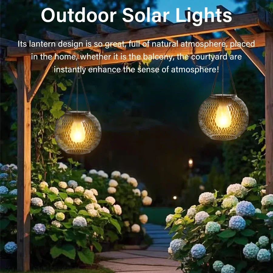 Outdoor Camping Solar Lights for Outside Decorative Solar Lantern Outdoor Hanging Lights Waterproof Solar Lanterns Garden Decor