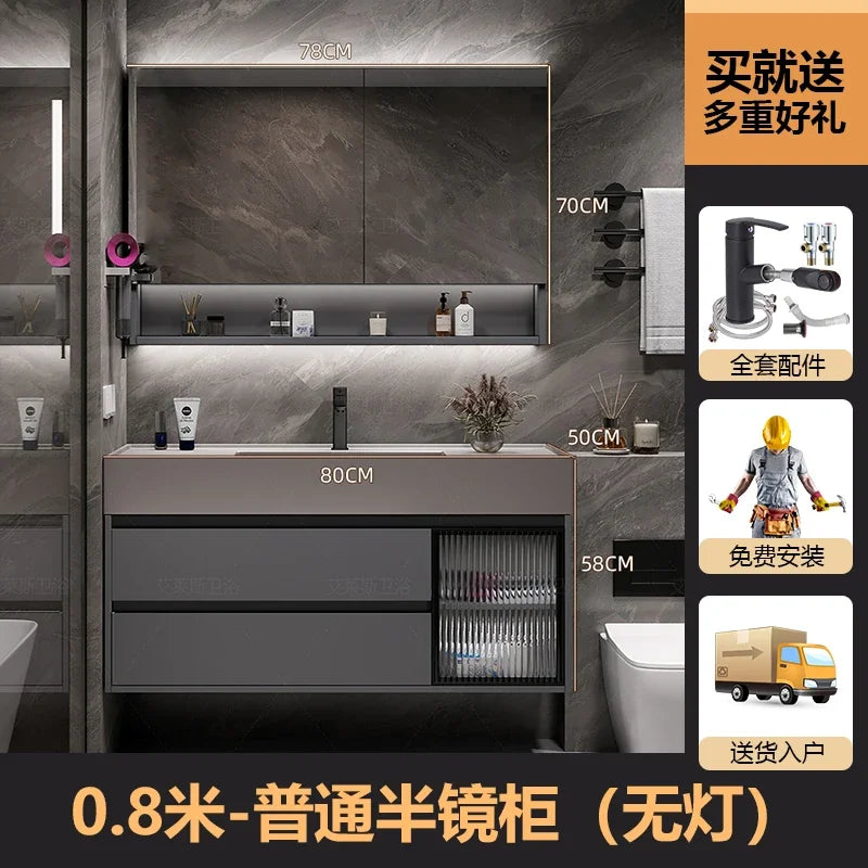 01A Modern Simple Bathroom Vanities Vintage Toilet Partition Vanity Drawer Light Mirrors Muebles Para El Hogar Maderaa Furniture