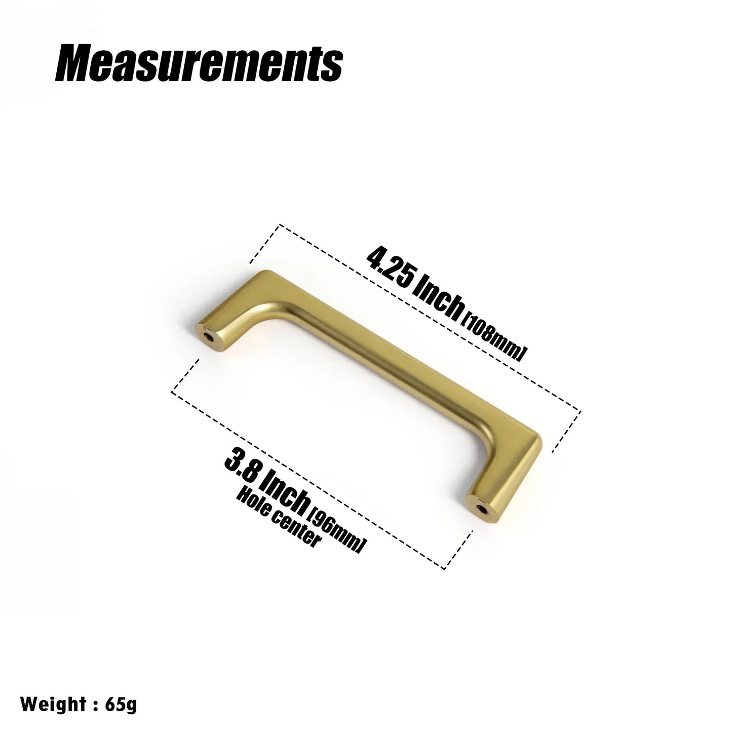 Goo-Ki Brushed Gold Cabinet Pulls with 5'' Hole Centers, Modern Style Zinc Alloy Cabinet Handles for Dresser,Wardrobe,Cupboard