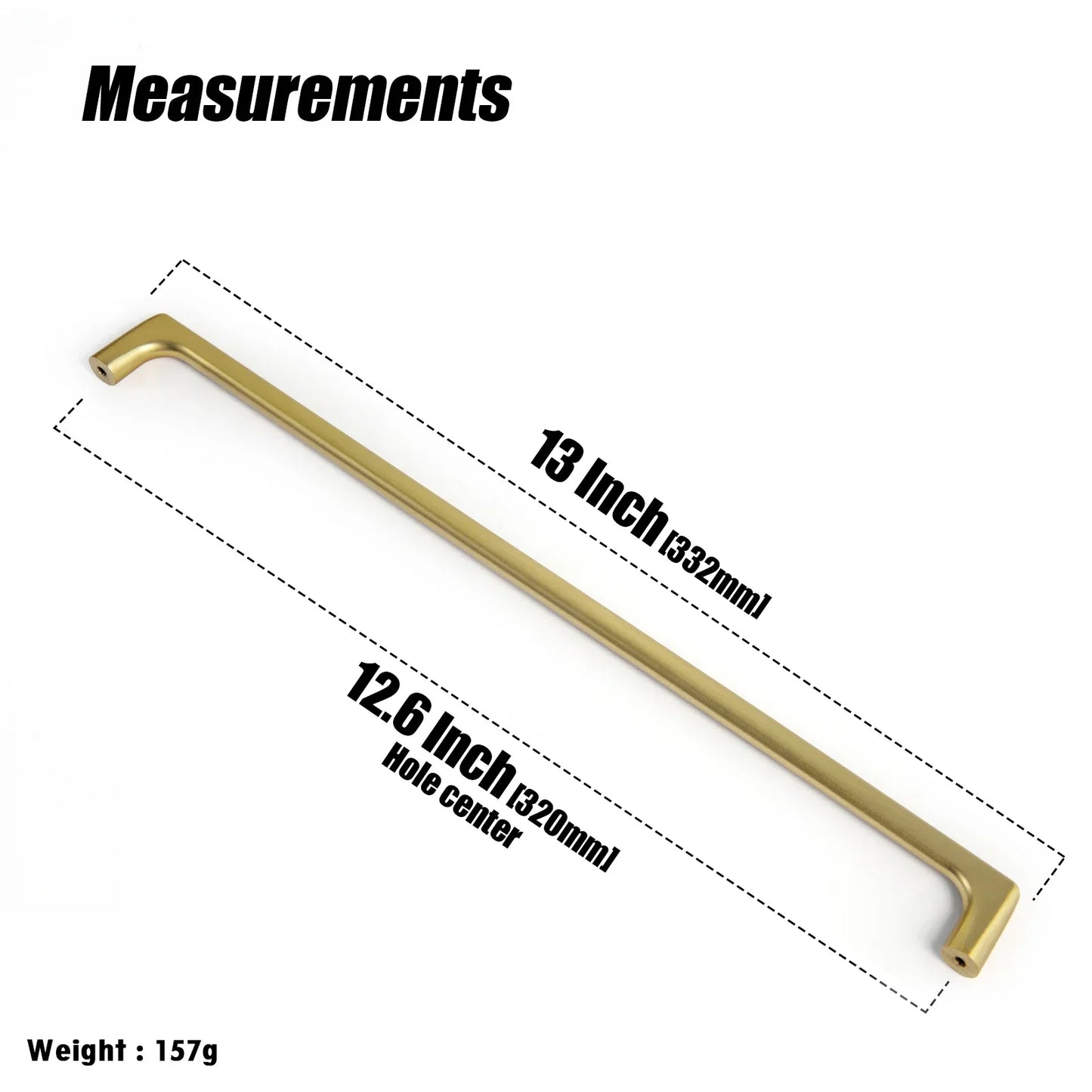 Goo-Ki Brushed Gold Cabinet Pulls with 5'' Hole Centers, Modern Style Zinc Alloy Cabinet Handles for Dresser,Wardrobe,Cupboard