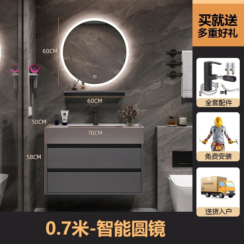 01A Modern Simple Bathroom Vanities Vintage Toilet Partition Vanity Drawer Light Mirrors Muebles Para El Hogar Maderaa Furniture