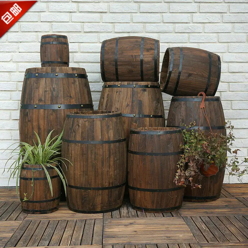 Oak wine barrel decoration wooden beer wine barrel bar solid wood wine barrel ornament exhibition wedding props decoration