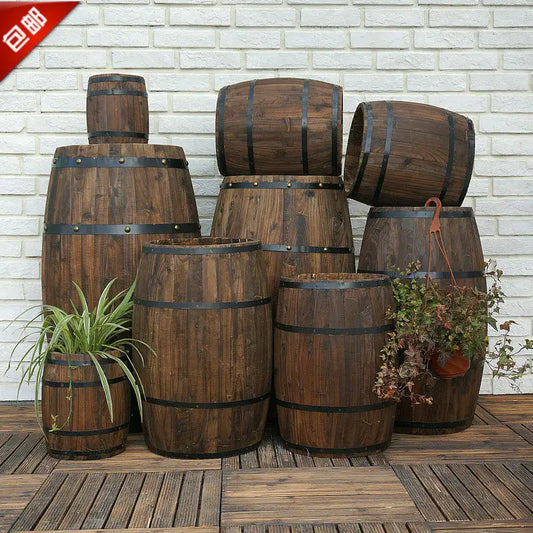 Oak wine barrel decoration wooden beer wine barrel bar solid wood wine barrel ornament exhibition wedding props decoration