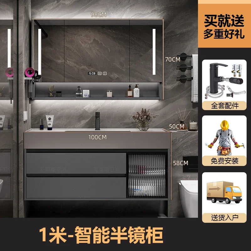 01A Modern Simple Bathroom Vanities Vintage Toilet Partition Vanity Drawer Light Mirrors Muebles Para El Hogar Maderaa Furniture