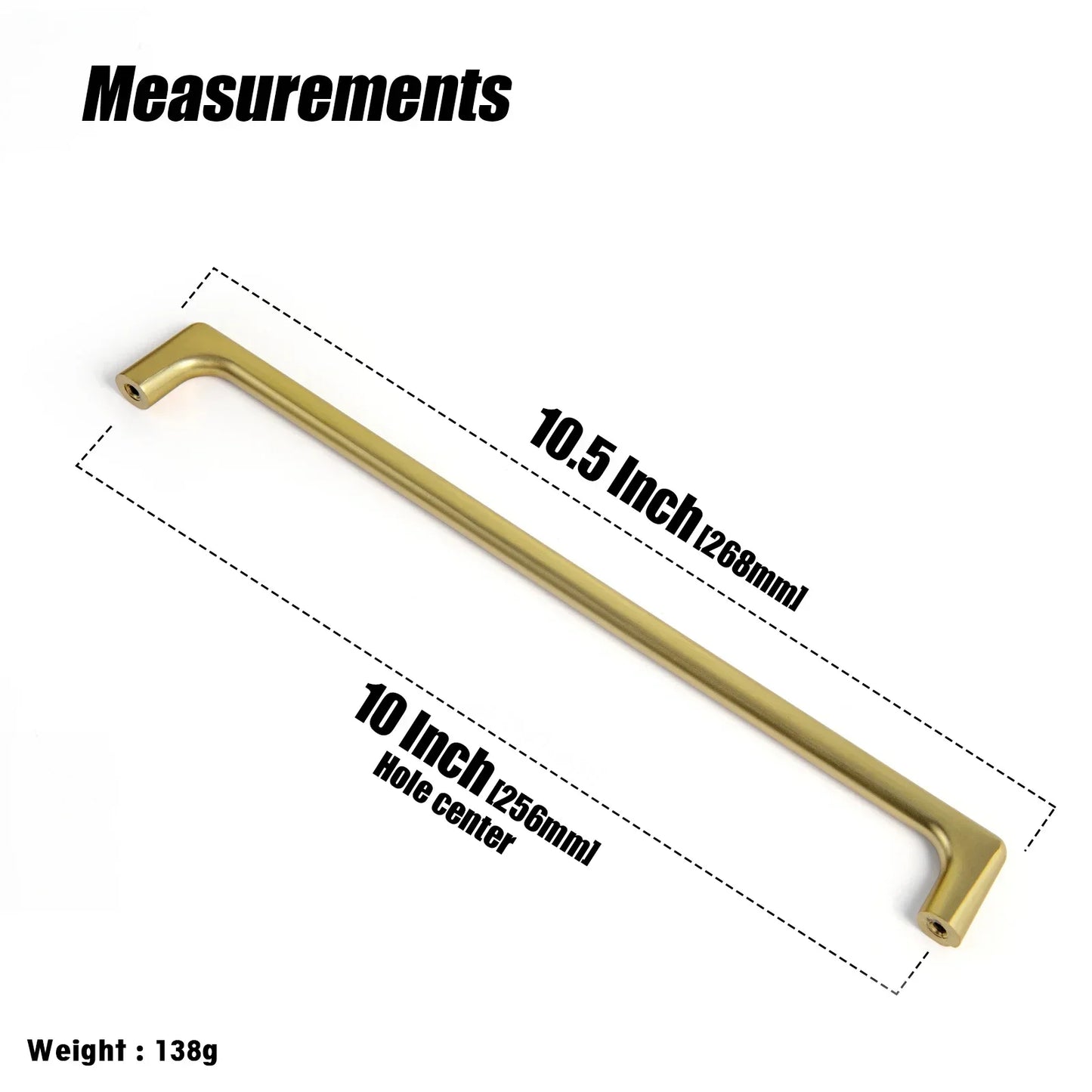 Goo-Ki Brushed Gold Cabinet Pulls with 5'' Hole Centers, Modern Style Zinc Alloy Cabinet Handles for Dresser,Wardrobe,Cupboard