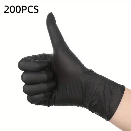 100/50/20PCS Black Nitrile Gloves Thickened Disposable Gloves for Cleaning Hairdressing  Waterproof Dishwashing Tattoo Gloves