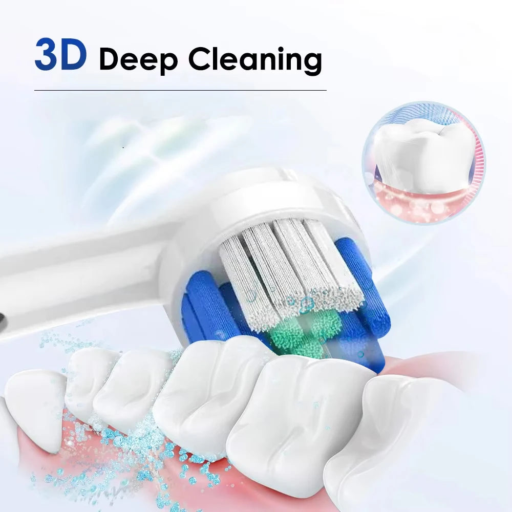 Intelligent Rotating Electric Toothbrush, Rechargeable Rotary Toothbrush Compatible with Oral B Replacement Electric Brush Heads