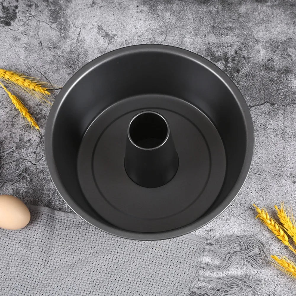 Practical Hollow Fluted Tube Cake Pan Non-Stick Round Pumpkin Cake Mold Carbon Steel Heat Resistant Bread Baking Pan Bakery
