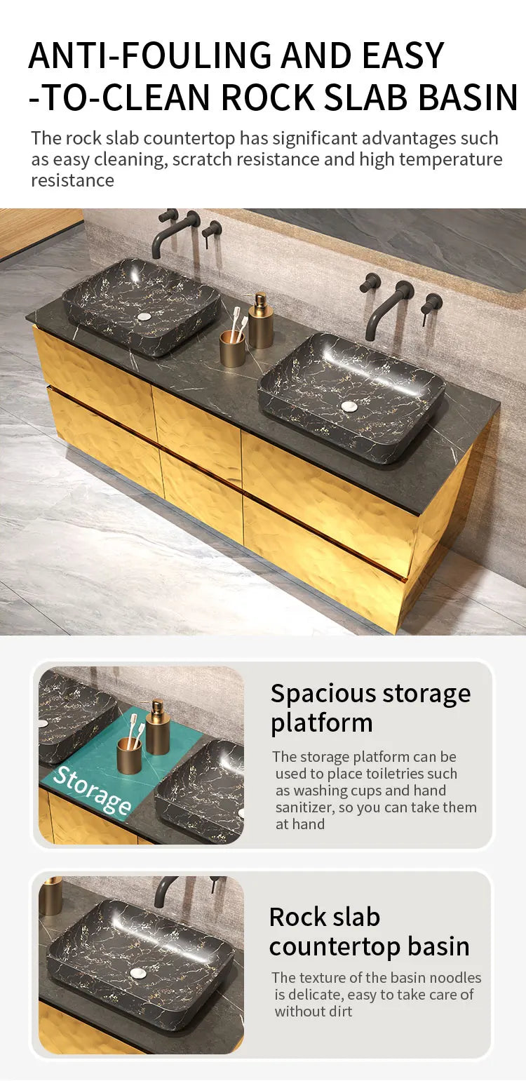 Luxury Gold Bathroom Vanity Wash Cabinet Marble Top Bathroom Cabinet Bathroom Vanity With Sink 36 Inch Customizable