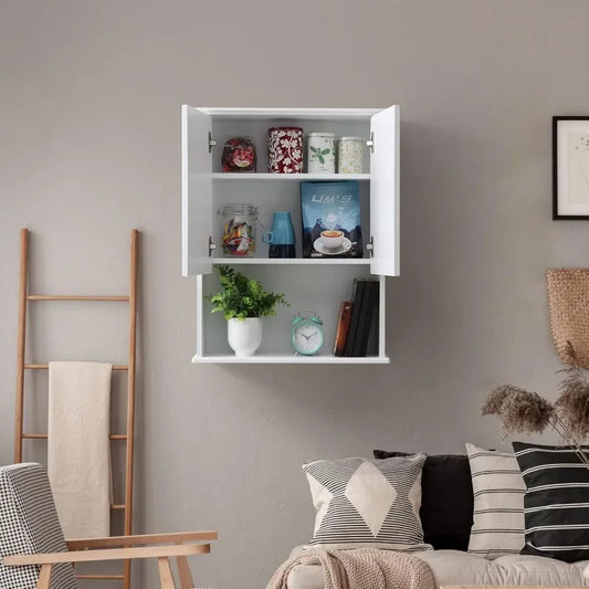 Hot-sellingwooden over-the-toilet wall cabinet with mdf material, 23x29", buffering hinges, and adjustable shelves