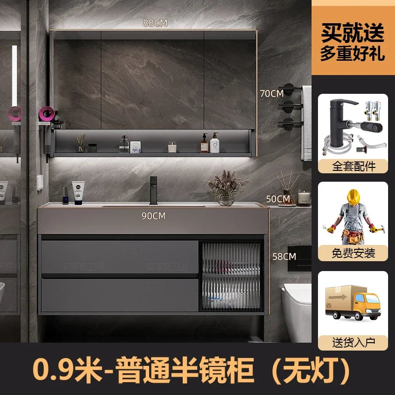01A Modern Simple Bathroom Vanities Vintage Toilet Partition Vanity Drawer Light Mirrors Muebles Para El Hogar Maderaa Furniture