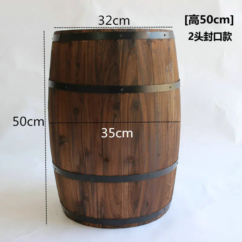 Oak wine barrel decoration wooden beer wine barrel bar solid wood wine barrel ornament exhibition wedding props decoration