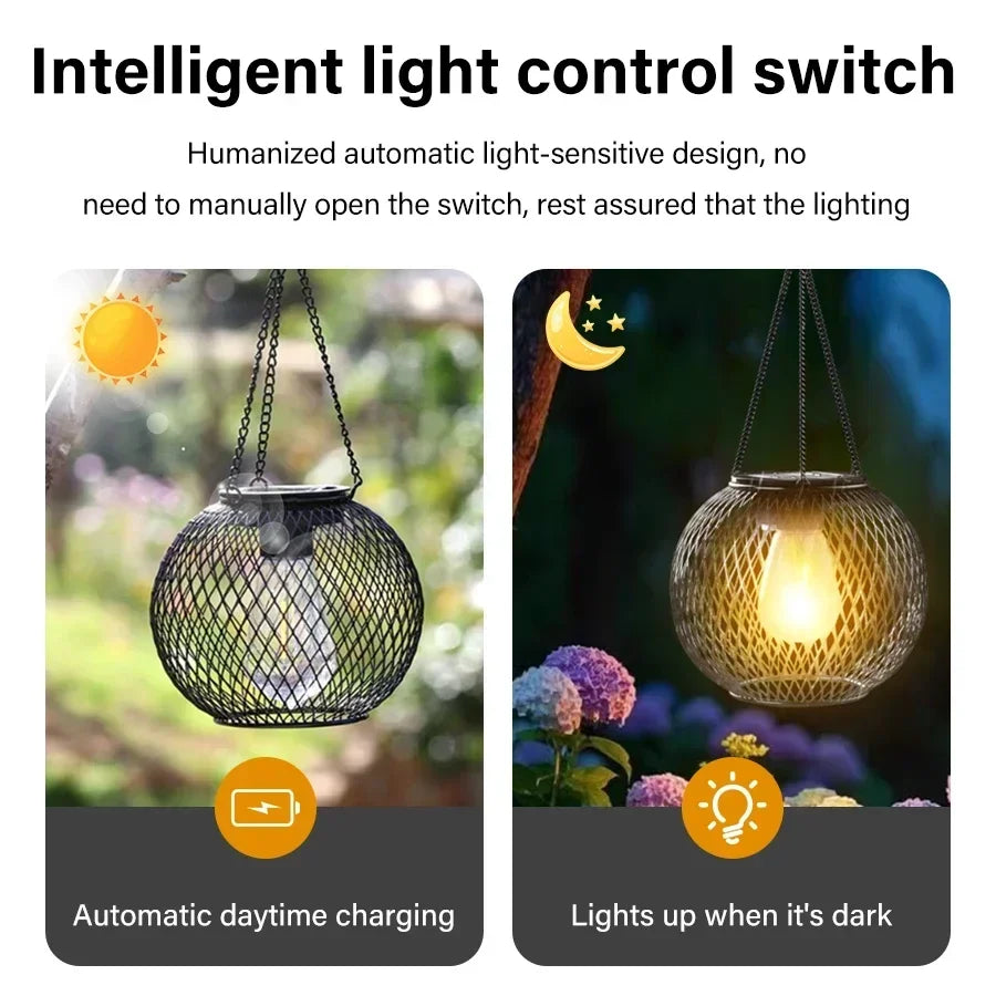 Outdoor Camping Solar Lights for Outside Decorative Solar Lantern Outdoor Hanging Lights Waterproof Solar Lanterns Garden Decor