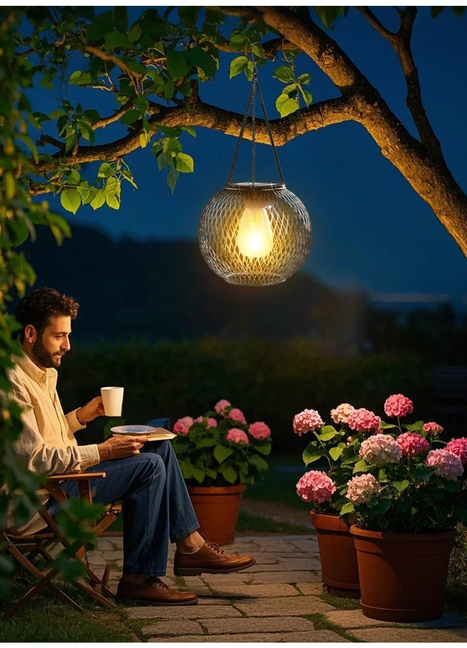Outdoor Camping Solar Lights for Outside Decorative Solar Lantern Outdoor Hanging Lights Waterproof Solar Lanterns Garden Decor