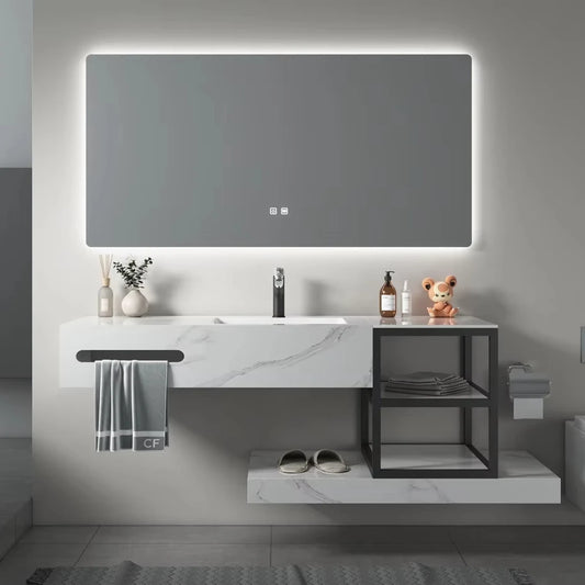 Bath Room Cabinet Set Vanity Home Or Hotel Bathroom With Led Light Makeup Mirror Basin Vanities Lighting