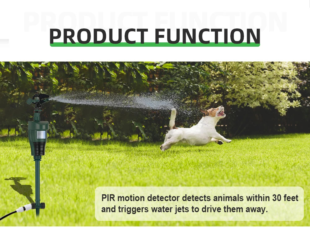 Motion Sprinkler Animal Deterrent Garden Pest Control Jet Spray Birds Repellent Driving Small Animals Repellent Used