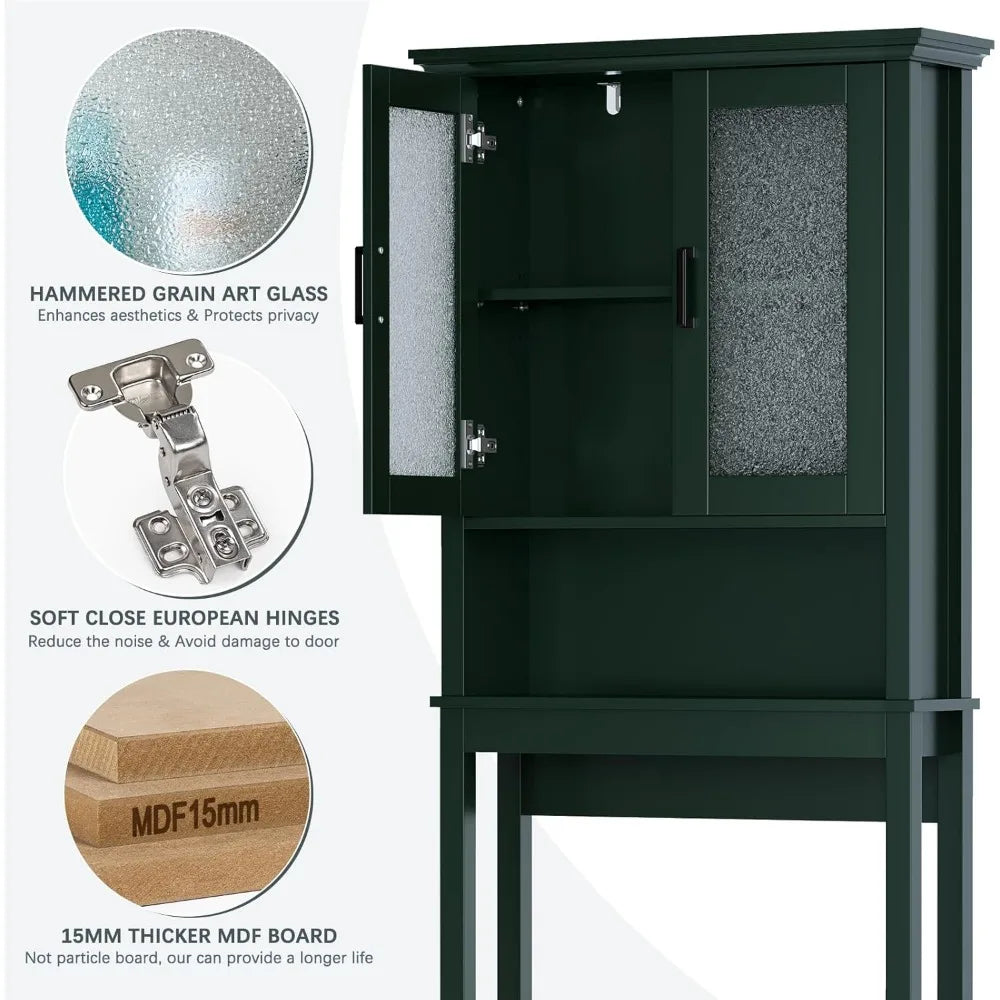 Bestsellerover the toilet storage cabinet, over toilet storage with glass doors and adjustable shelf, thicken frame above the to